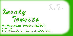 karoly tomsits business card